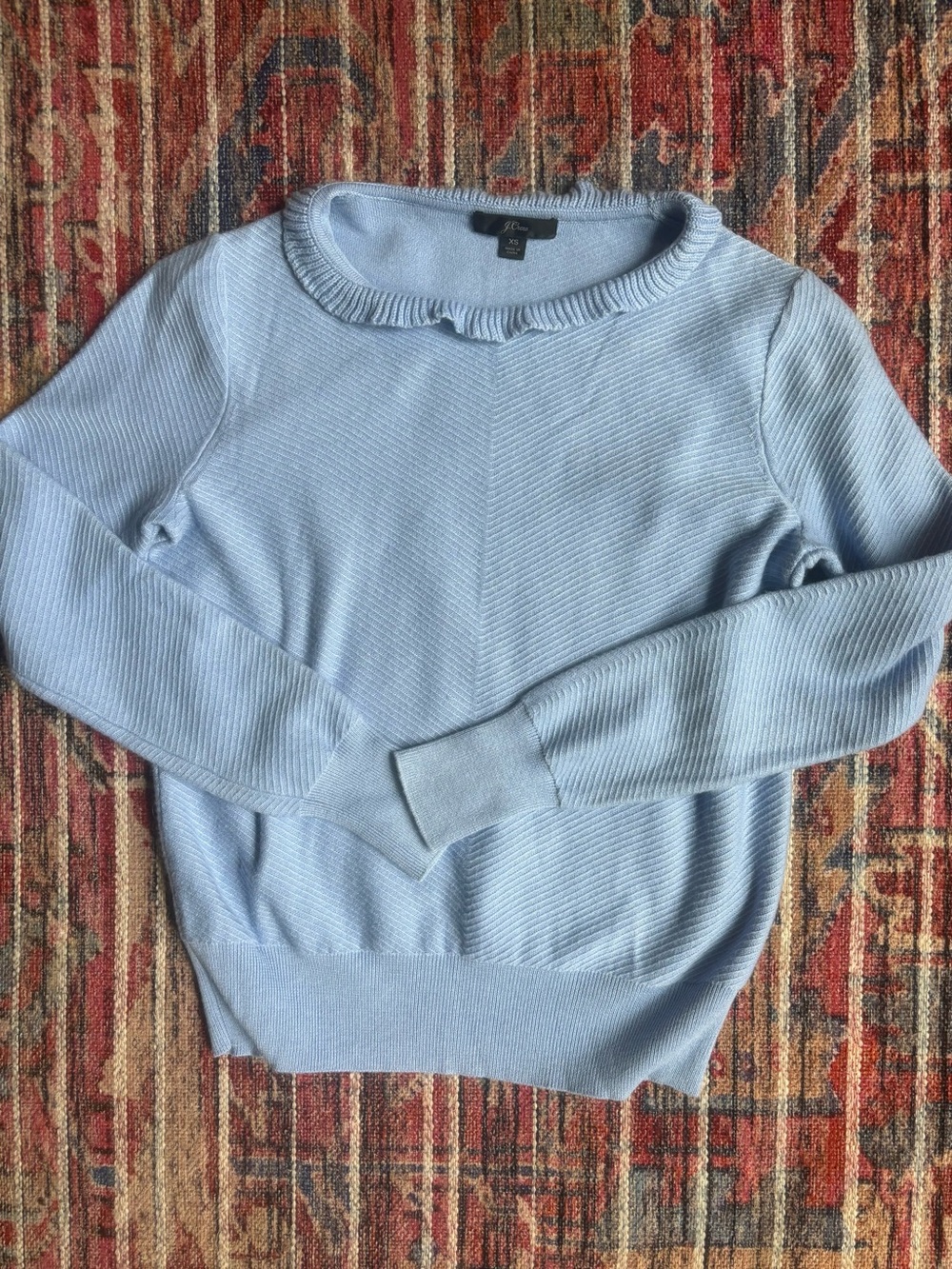 J. Crew XS Ruffle Neck Sweater
